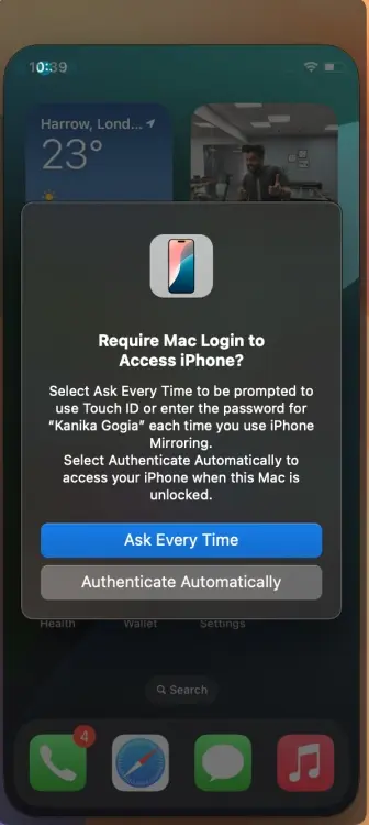  Authenticate Your Devices for  iPhone Mirroring on macOS Sequoia