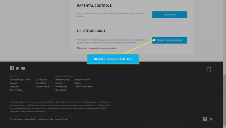 Delete Your Epic Games Account